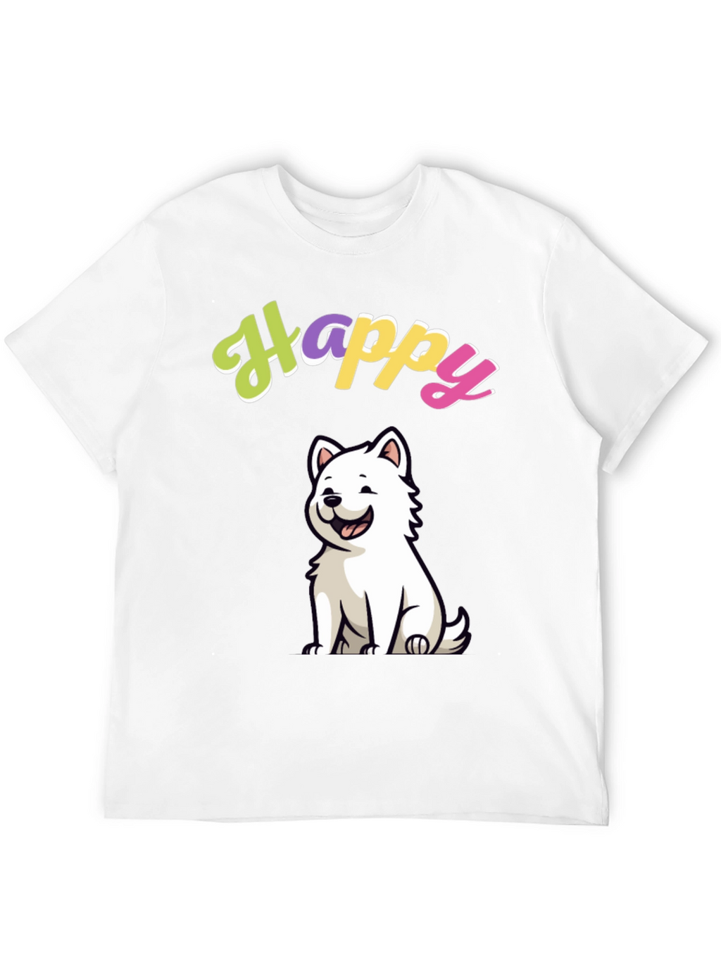 Happy Dog Graphic Black T-Shirt