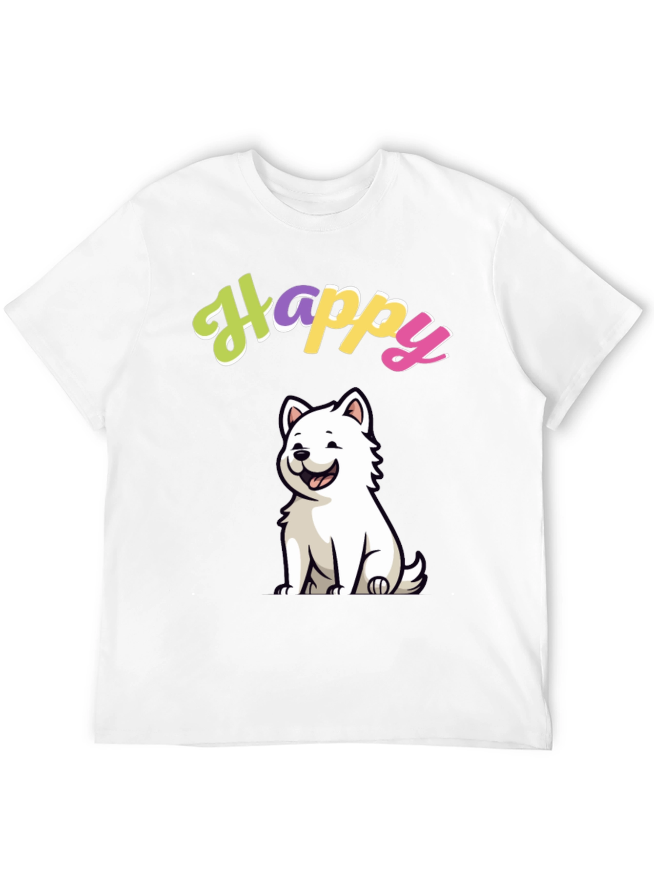 Happy Dog Graphic Black T-Shirt