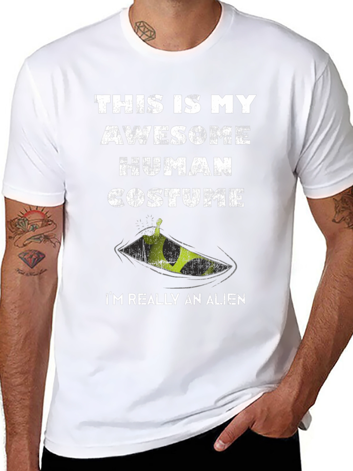 Awesome Human Costume Alien T-Shirt