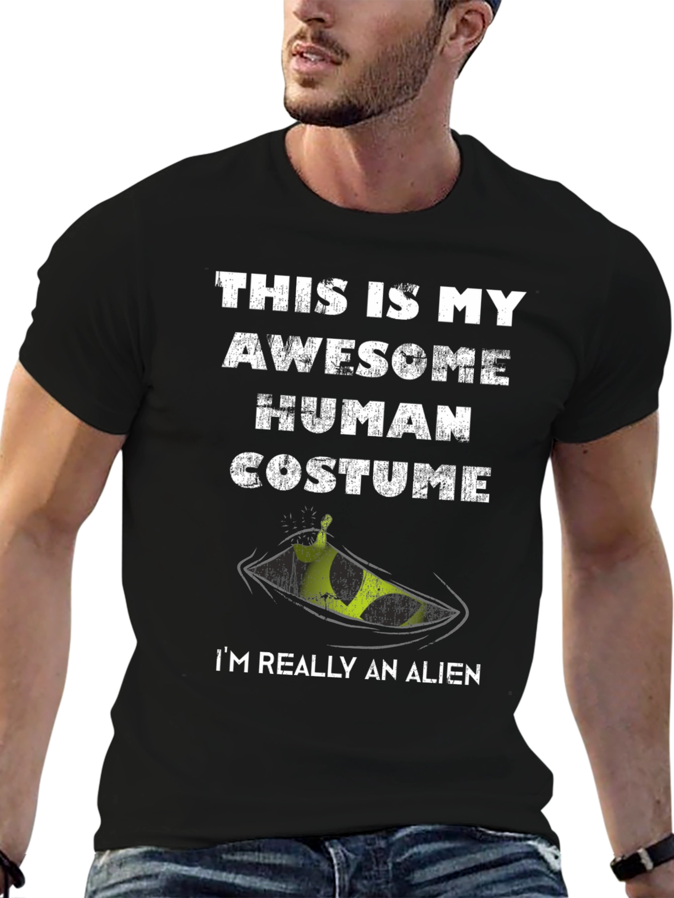 Awesome Human Costume Alien T-Shirt