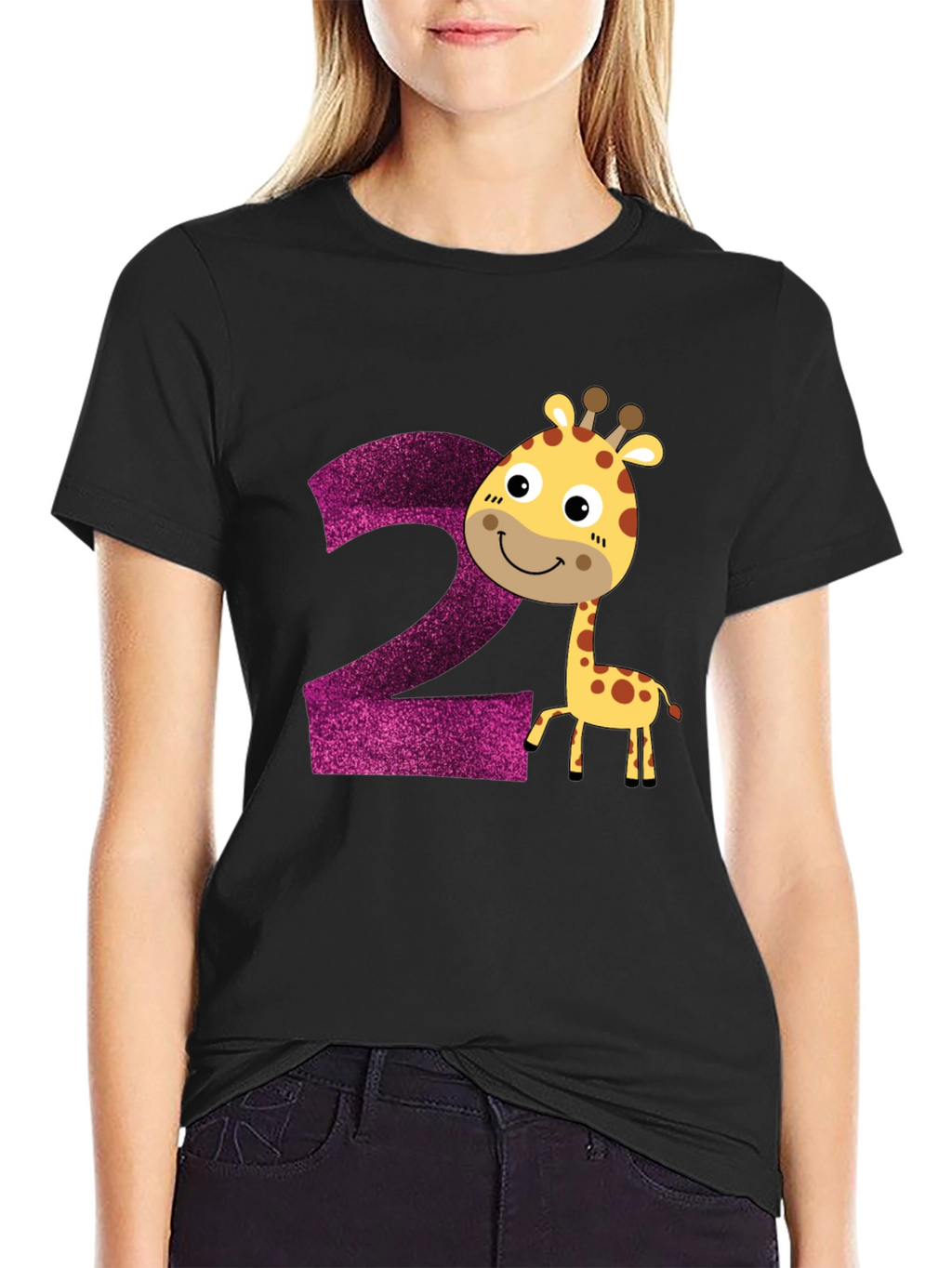 Cute Giraffe 2nd Birthday T-Shirt
