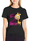 Cute Giraffe 2nd Birthday T-Shirt