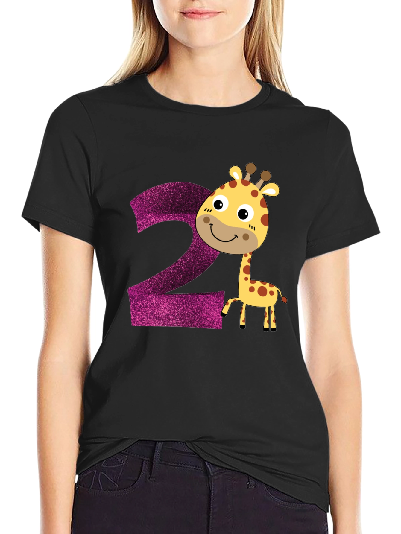 Cute Giraffe 2nd Birthday T-Shirt