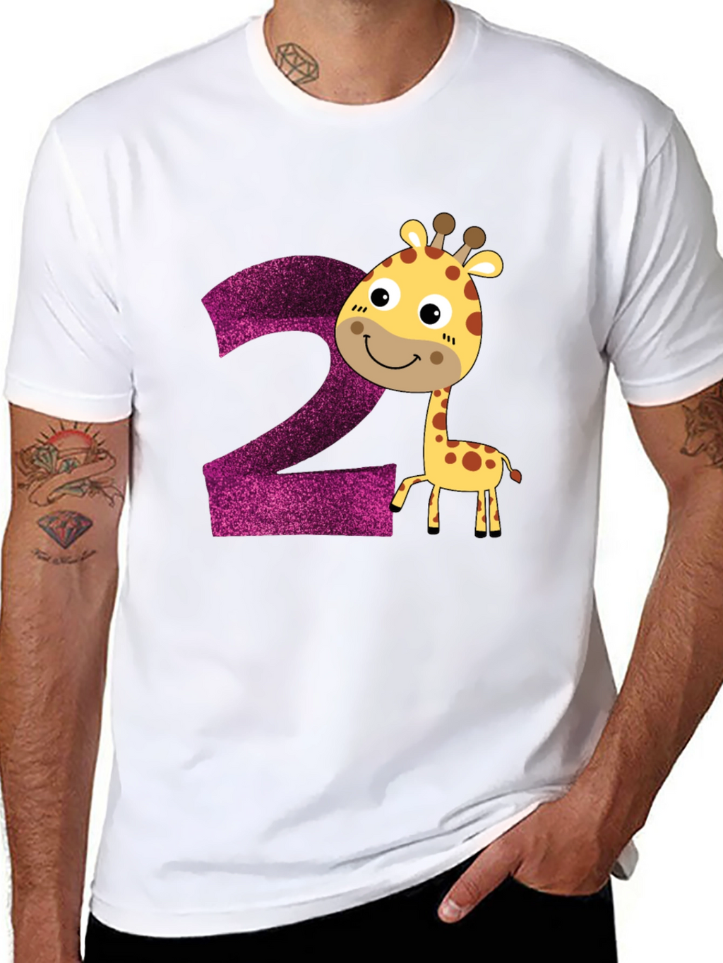 Cute Giraffe 2nd Birthday T-Shirt