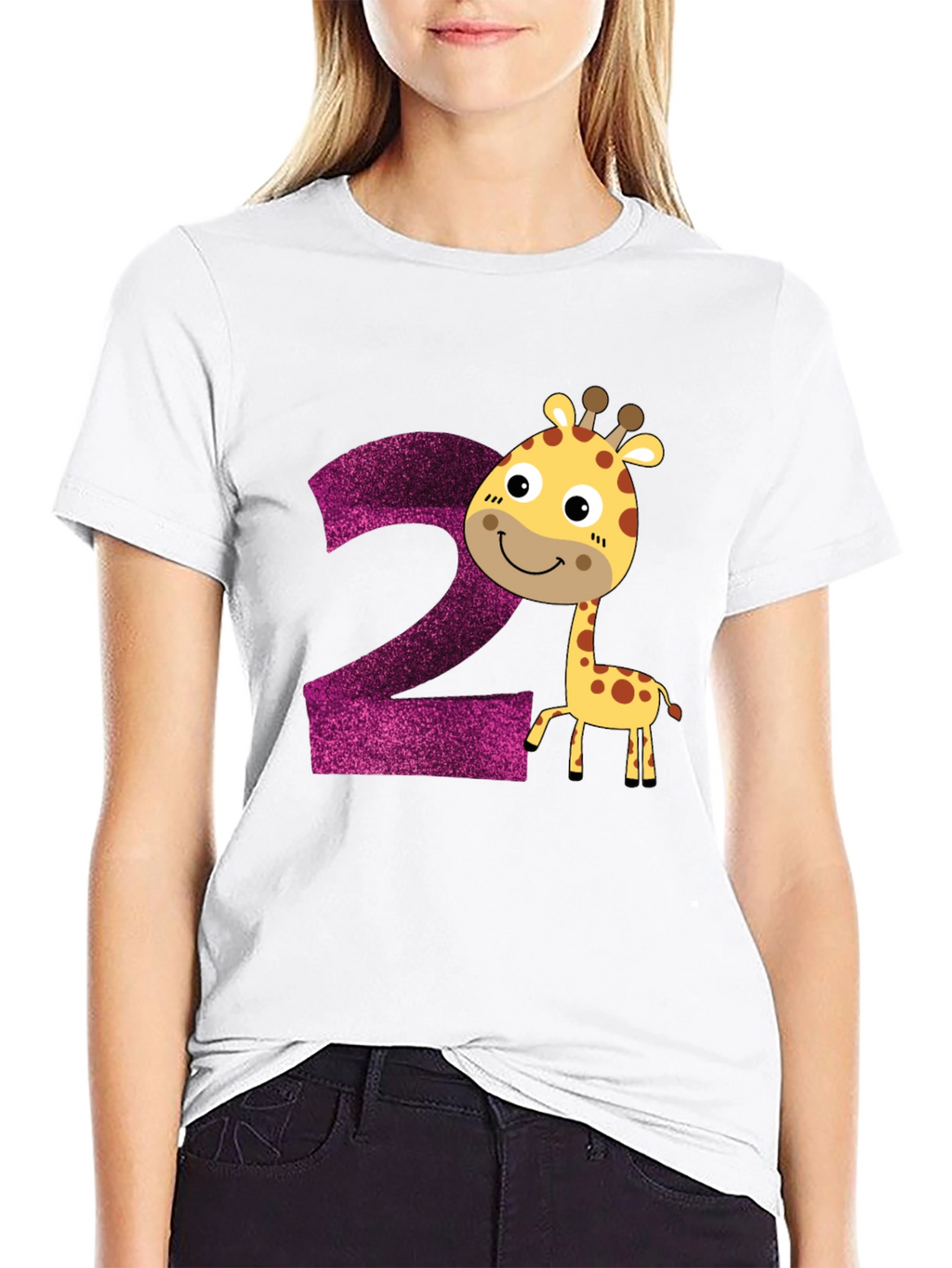Cute Giraffe 2nd Birthday T-Shirt