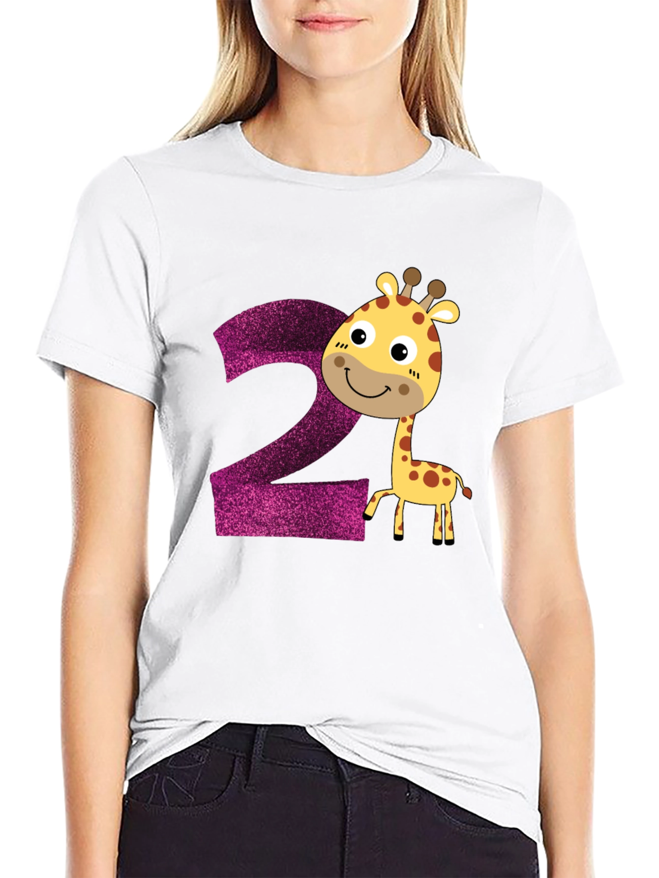 Cute Giraffe 2nd Birthday T-Shirt