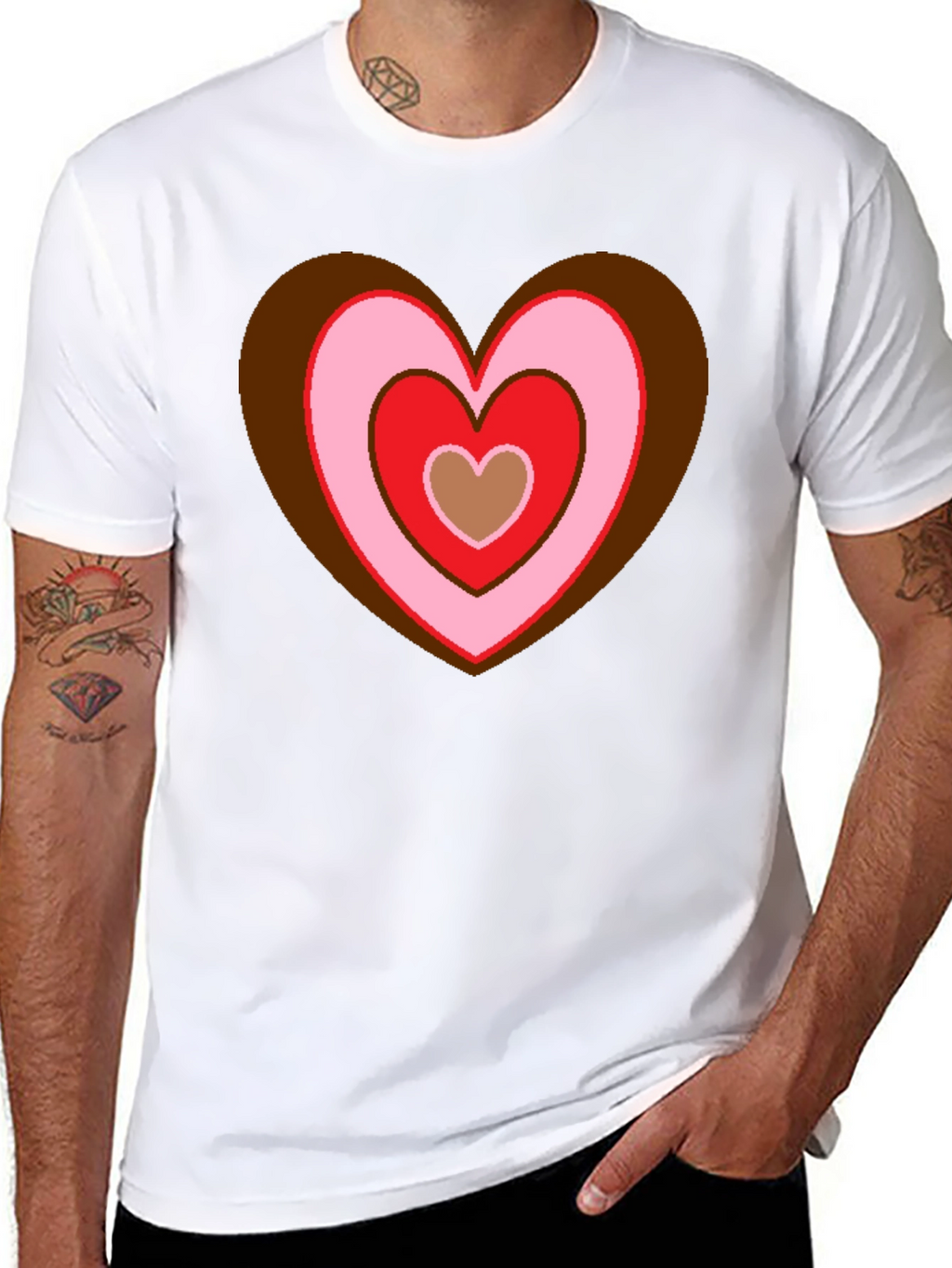 Retro Heart Graphic T-Shirt - Black