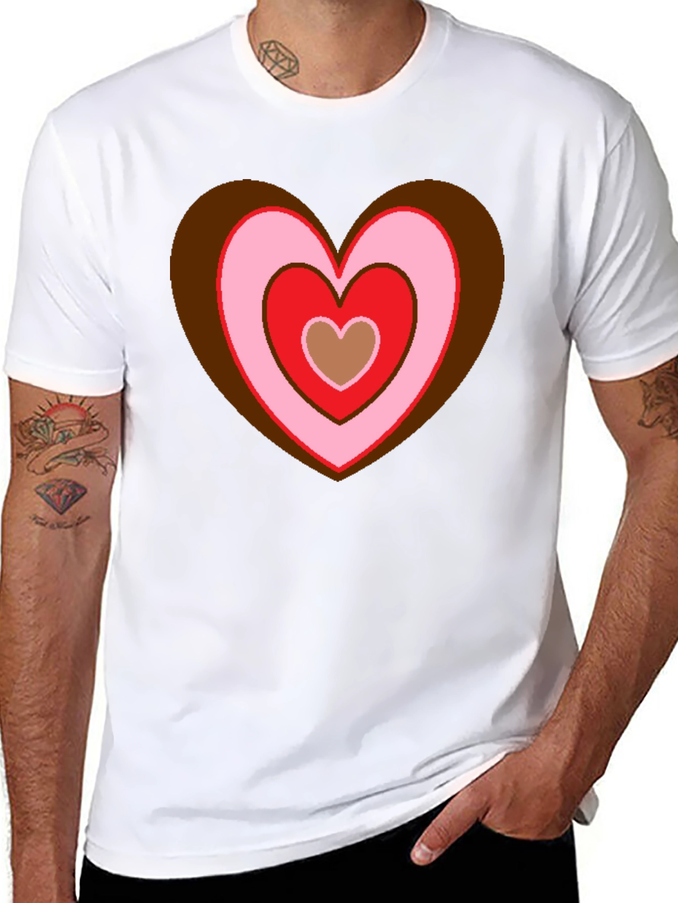 Retro Heart Graphic T-Shirt - Black