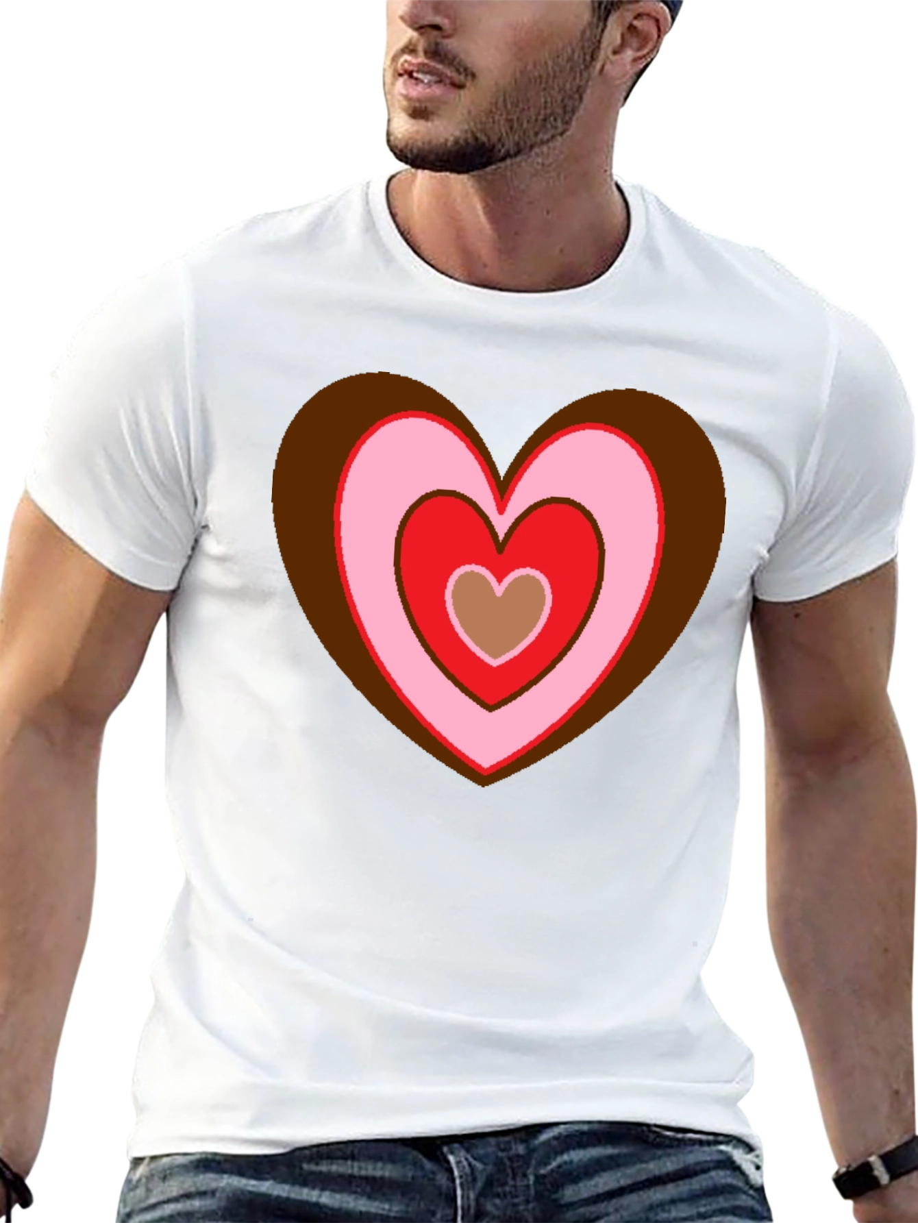 Retro Heart Graphic T-Shirt - Black