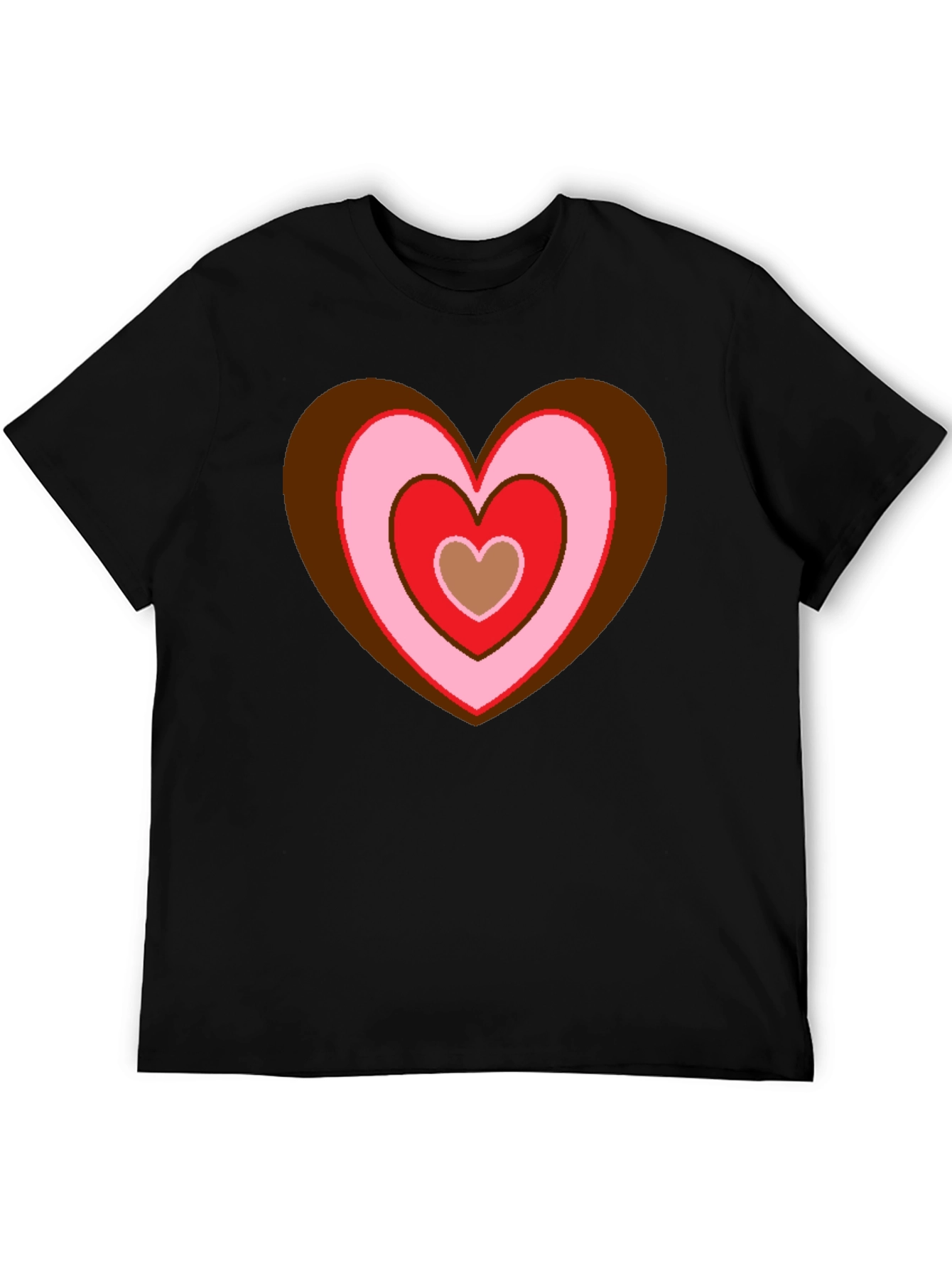 Retro Heart Graphic T-Shirt - Black