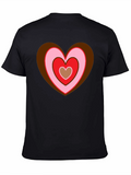 Retro Heart Graphic T-Shirt - Black