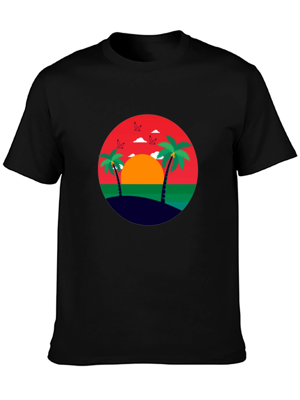 Tropical Sunset Palm Tree Graphic Tee