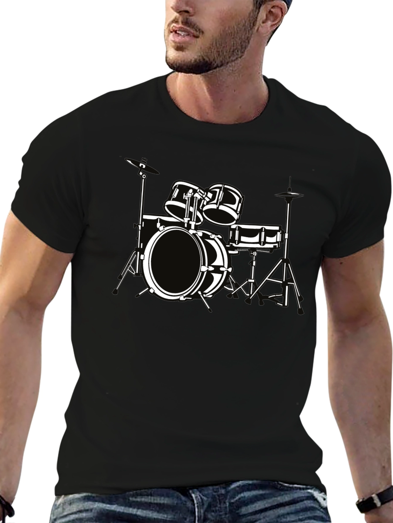 Drum Set Graphic Tee - Musician T-Shirt