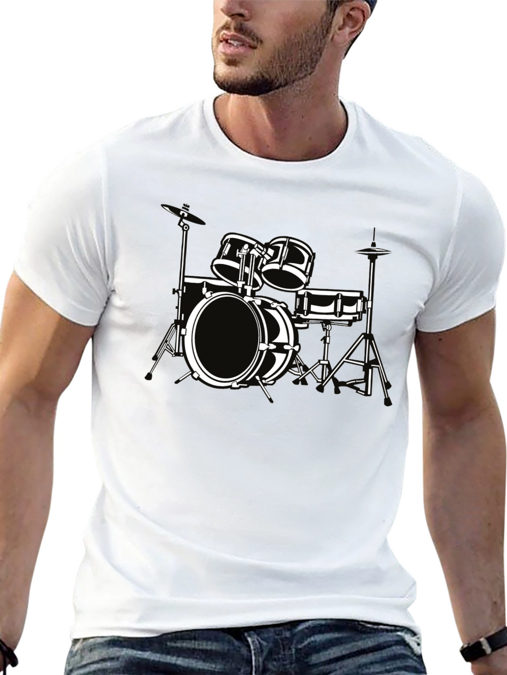 Drum Set Graphic Tee - Musician T-Shirt