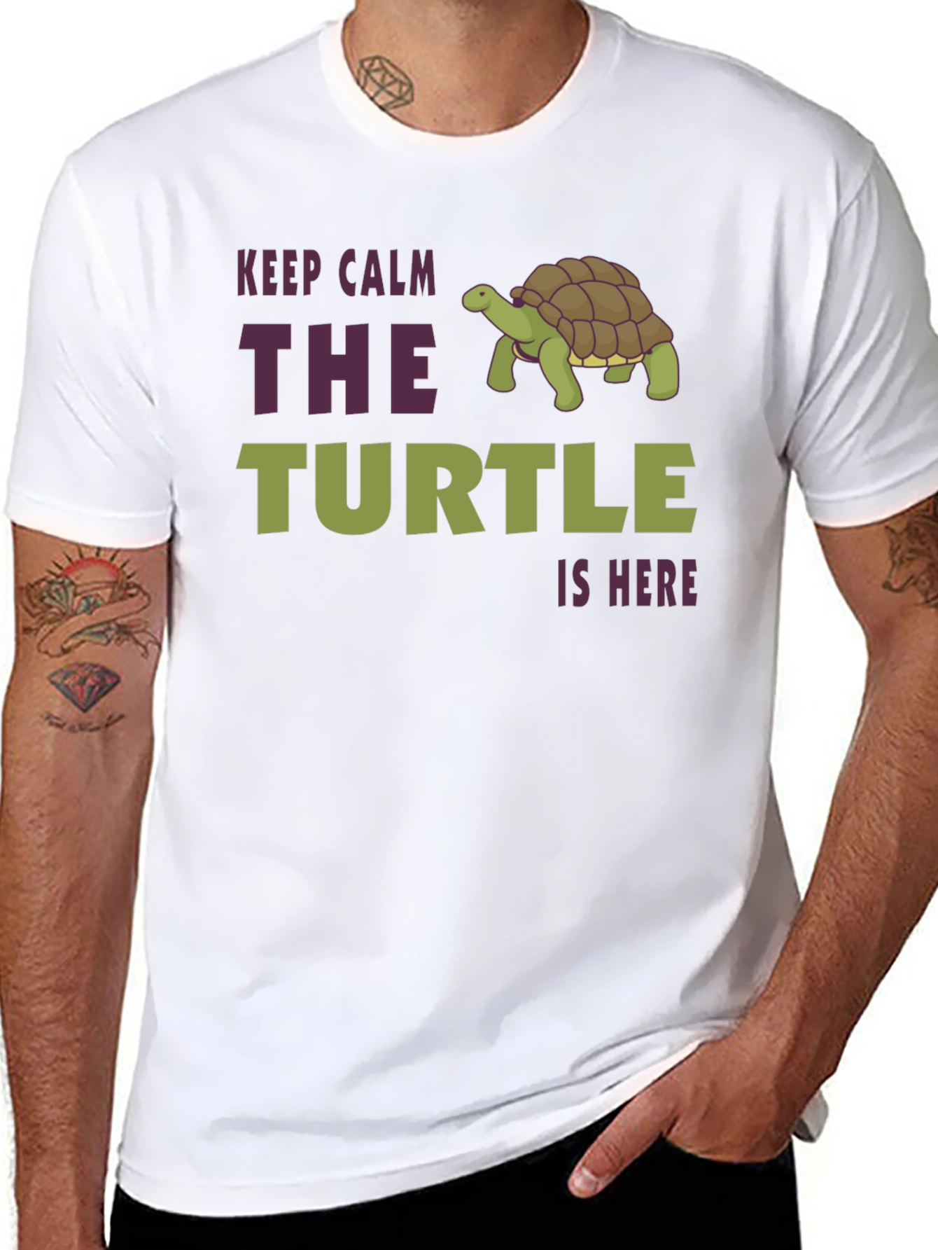 Keep Calm The Turtle Is Here Graphic T-Shirt