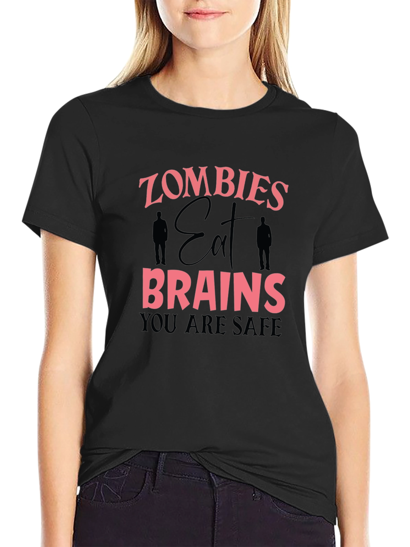 Zombie Eat Brains Graphic Tee Funny Halloween T-Shirt