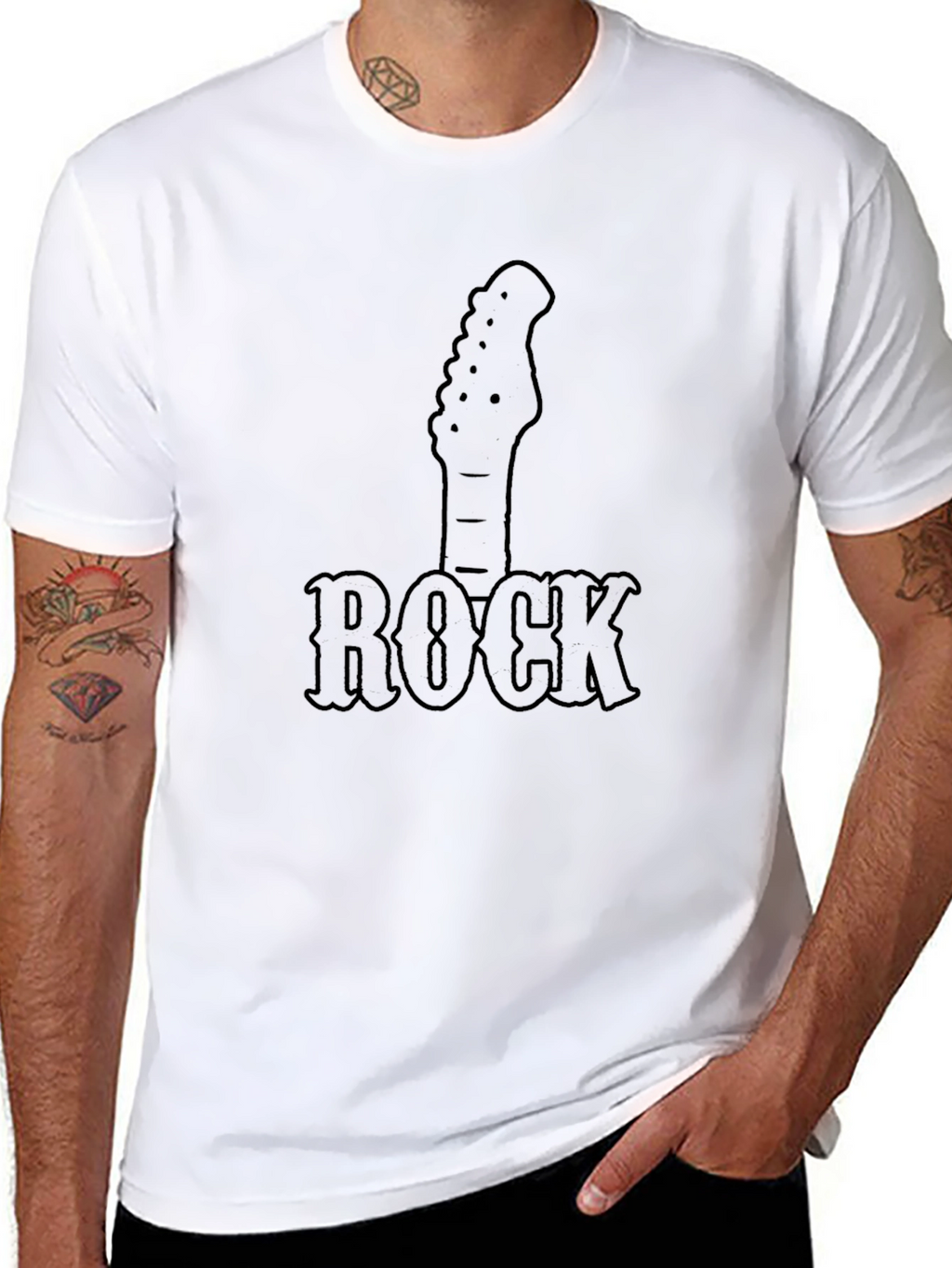 Rock Guitar T-Shirt - Black Music Tee