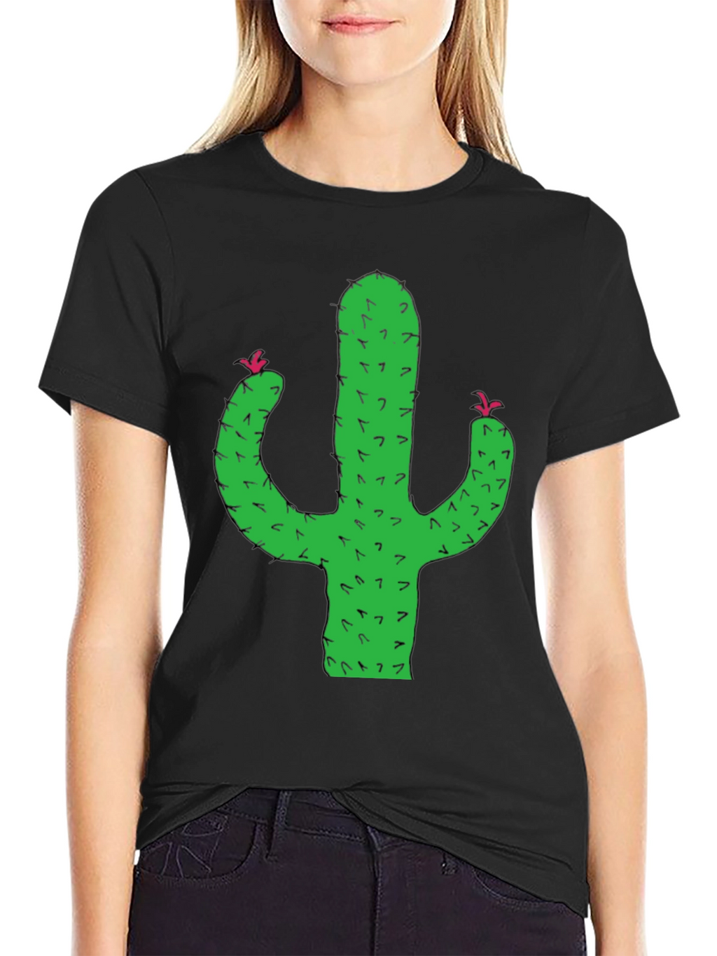 Cactus Graphic Tee - Black Short Sleeve T-Shirt