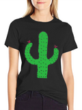 Cactus Graphic Tee - Black Short Sleeve T-Shirt