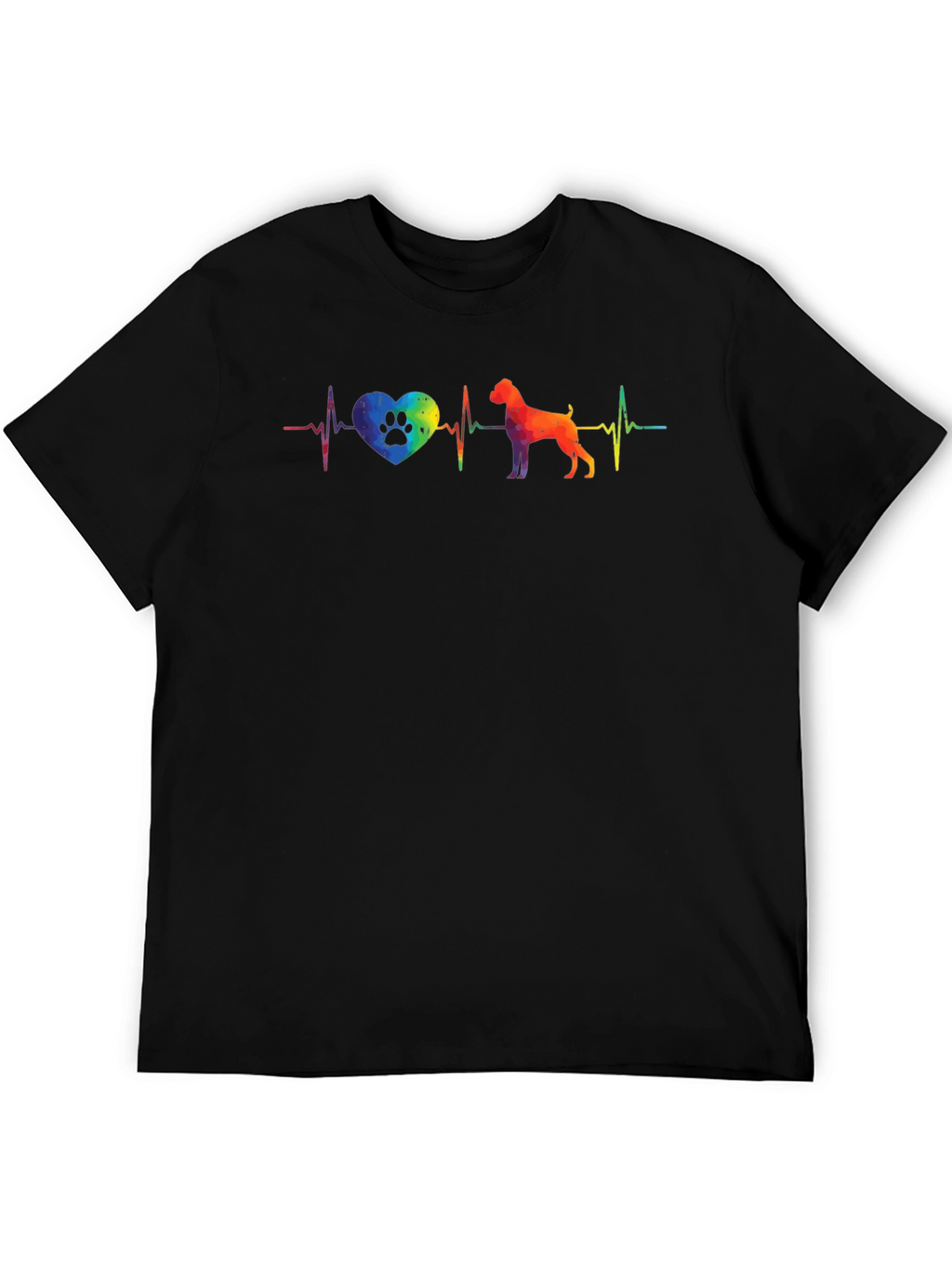Dog Lover Rainbow Heartbeat T-Shirt