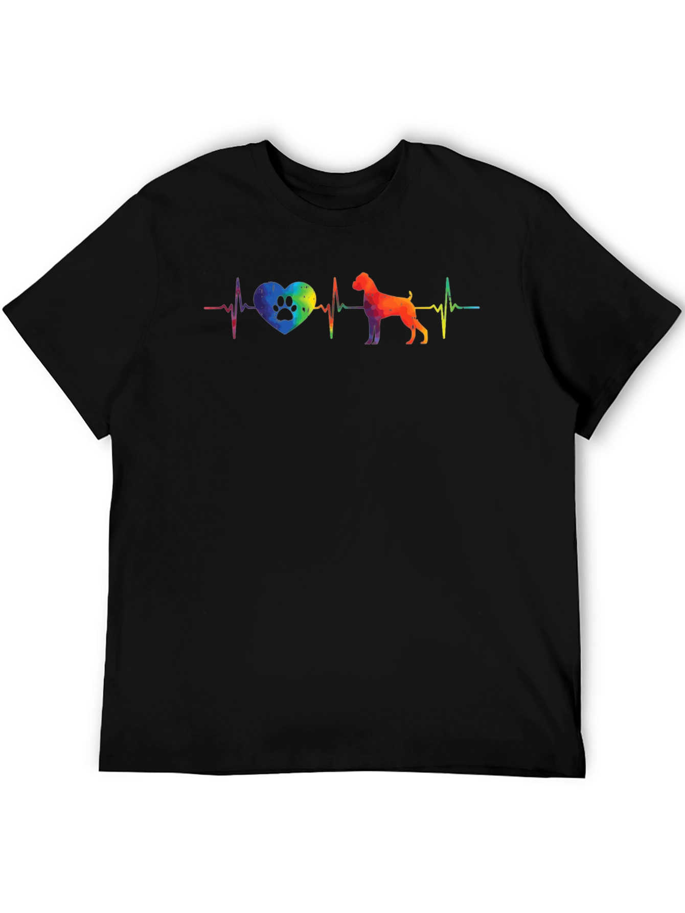 Dog Lover Rainbow Heartbeat T-Shirt