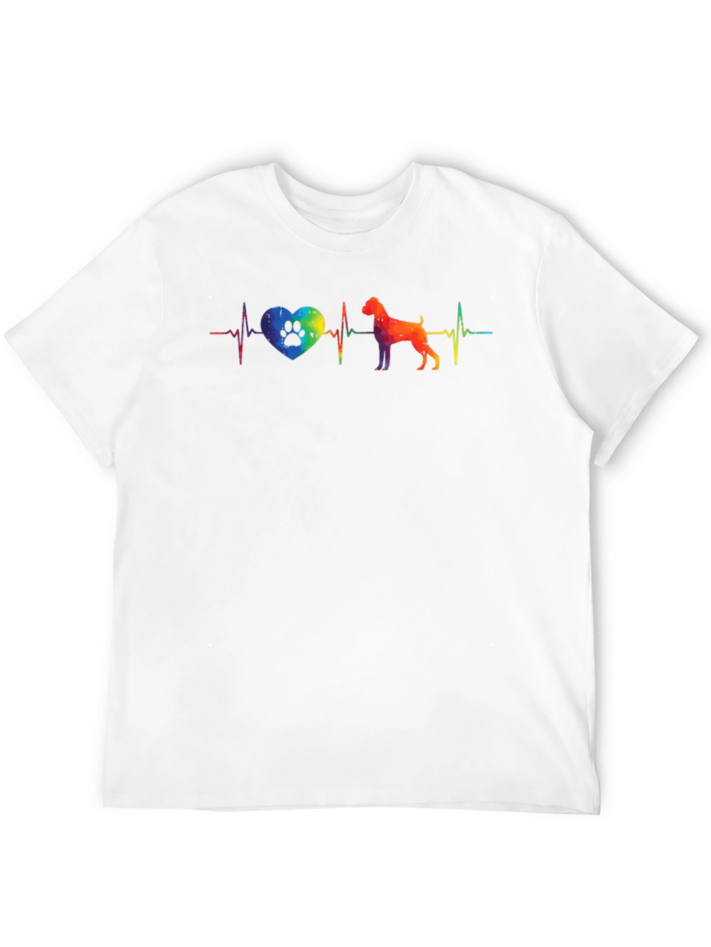 Dog Lover Rainbow Heartbeat T-Shirt