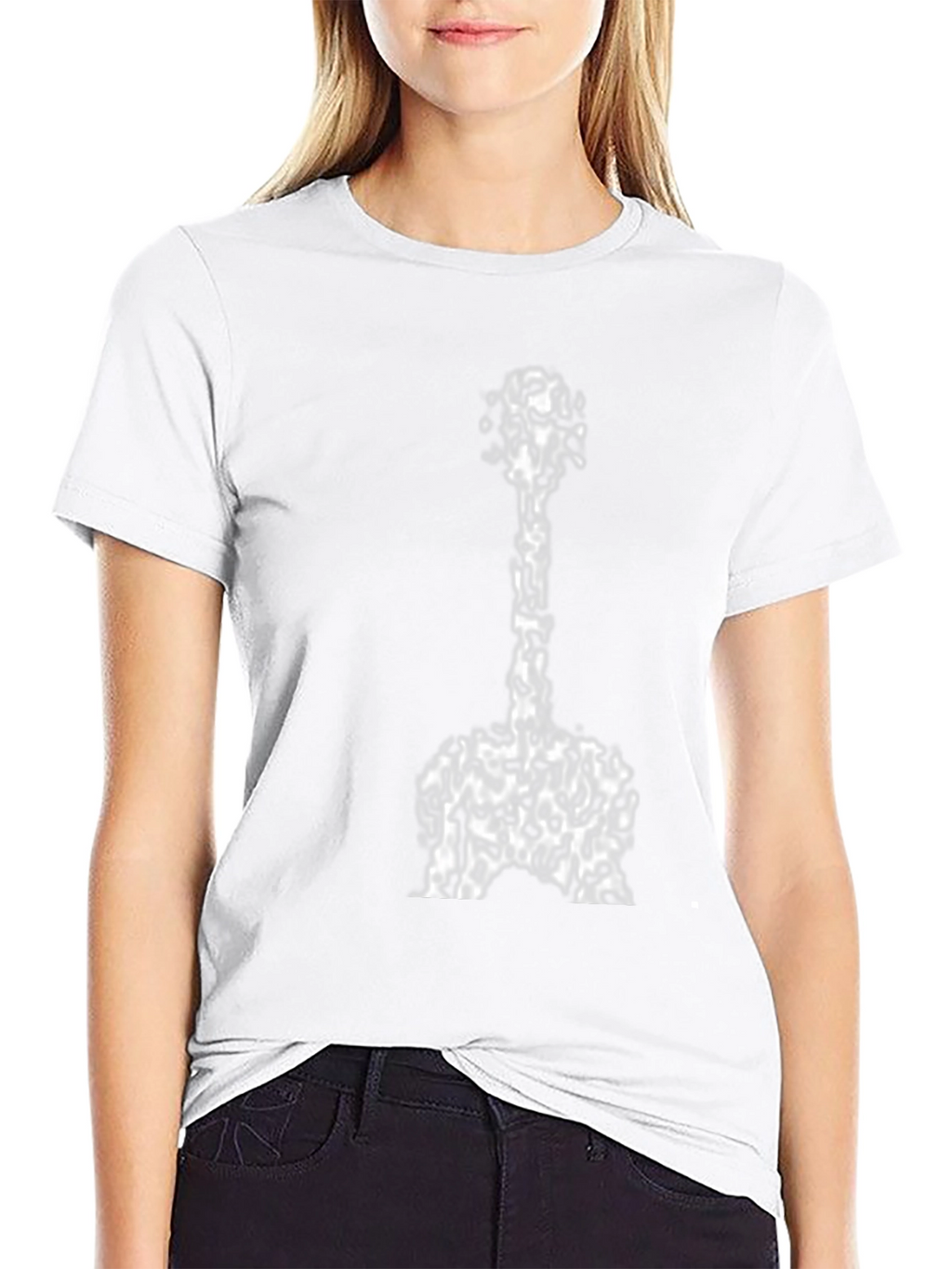 Abstract Guitar Graphic Tee - Black Cotton Blend