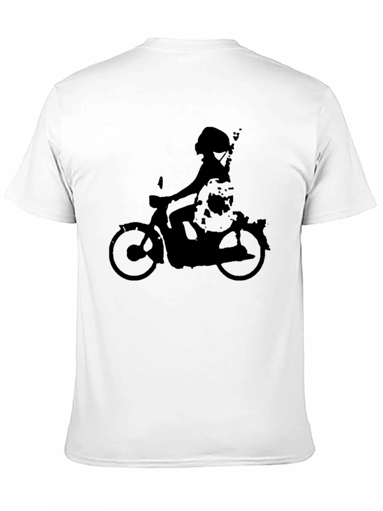 Cool Retro Scooter Graphic Black T-Shirt