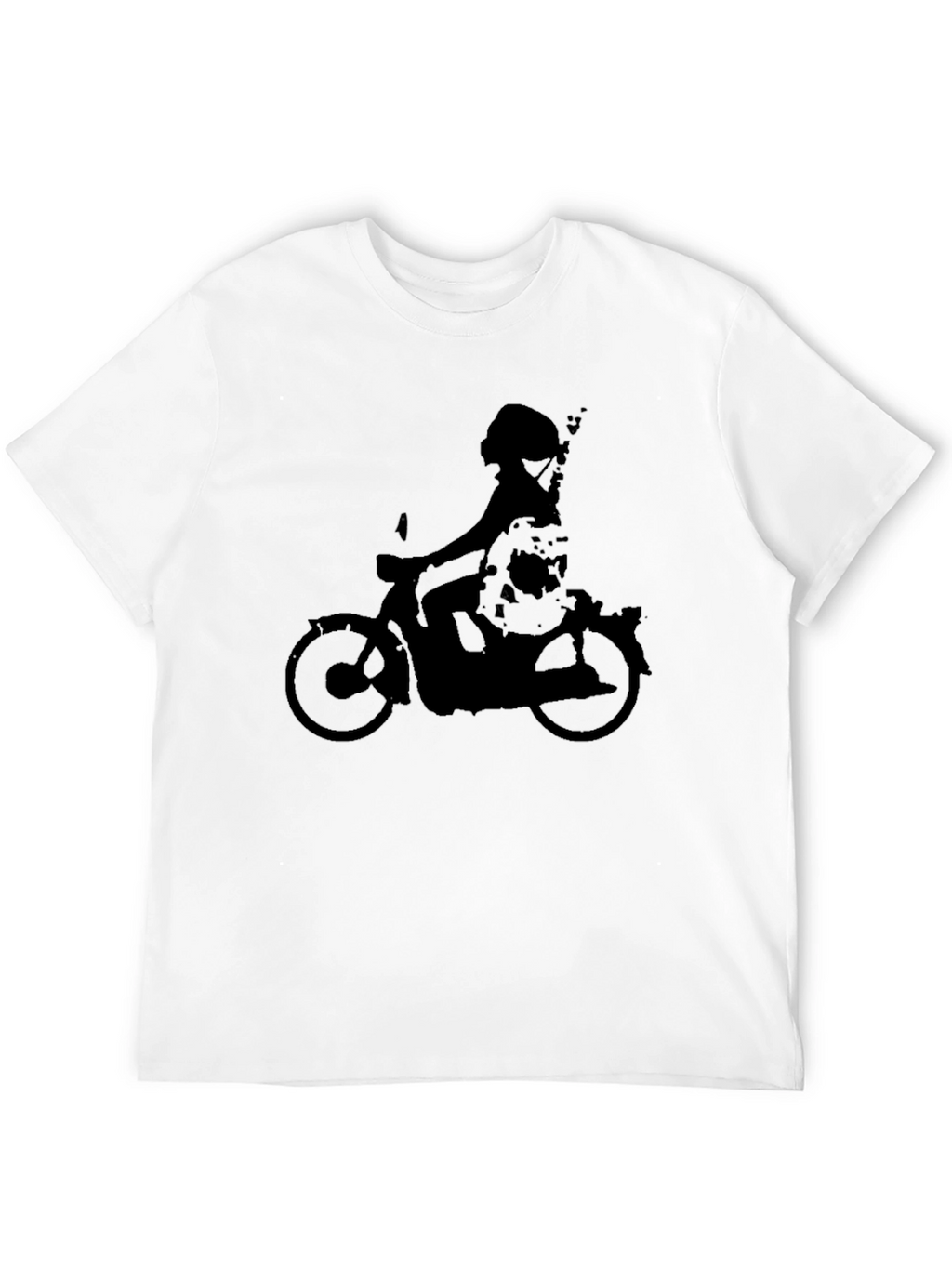 Cool Retro Scooter Graphic Black T-Shirt