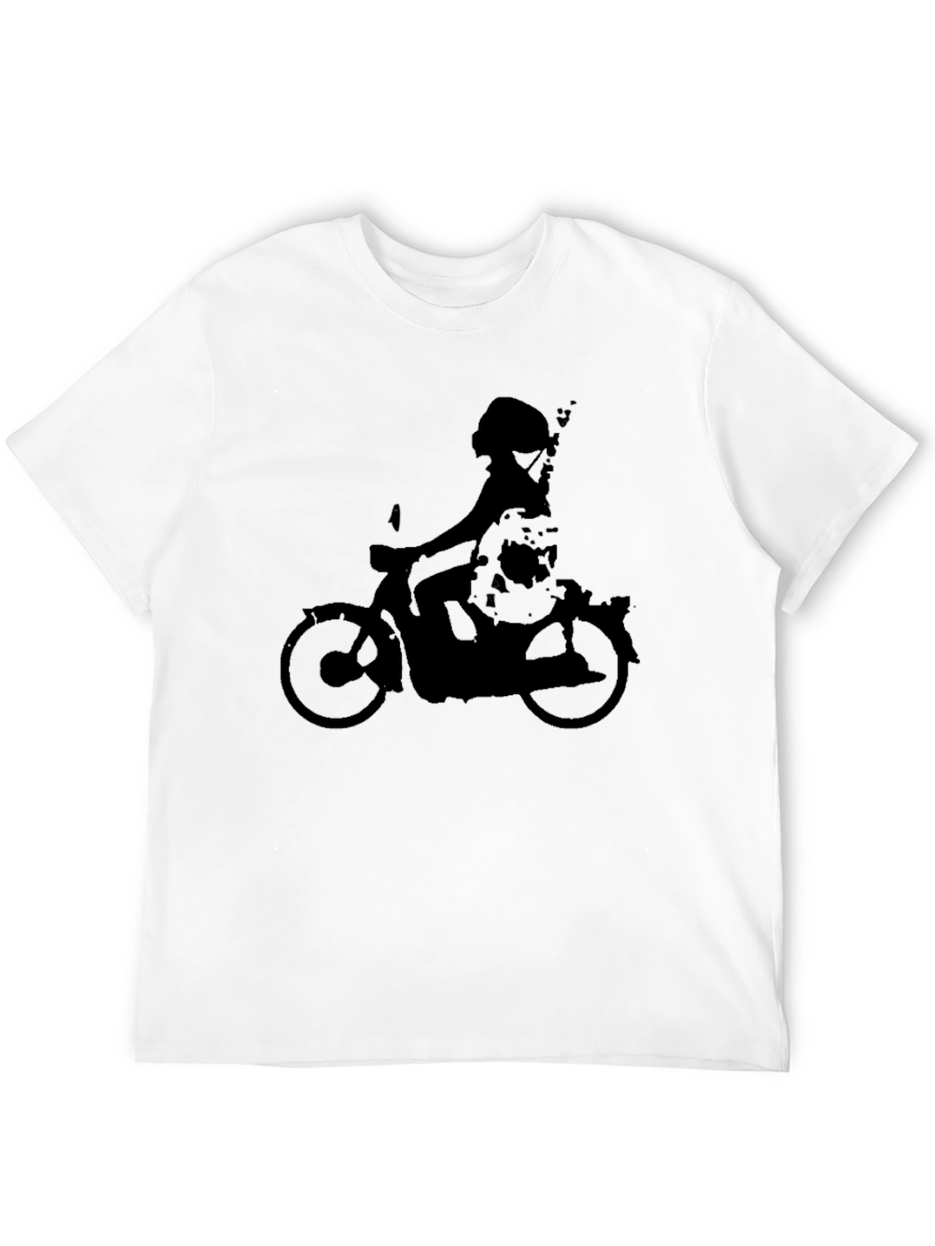 Cool Retro Scooter Graphic Black T-Shirt