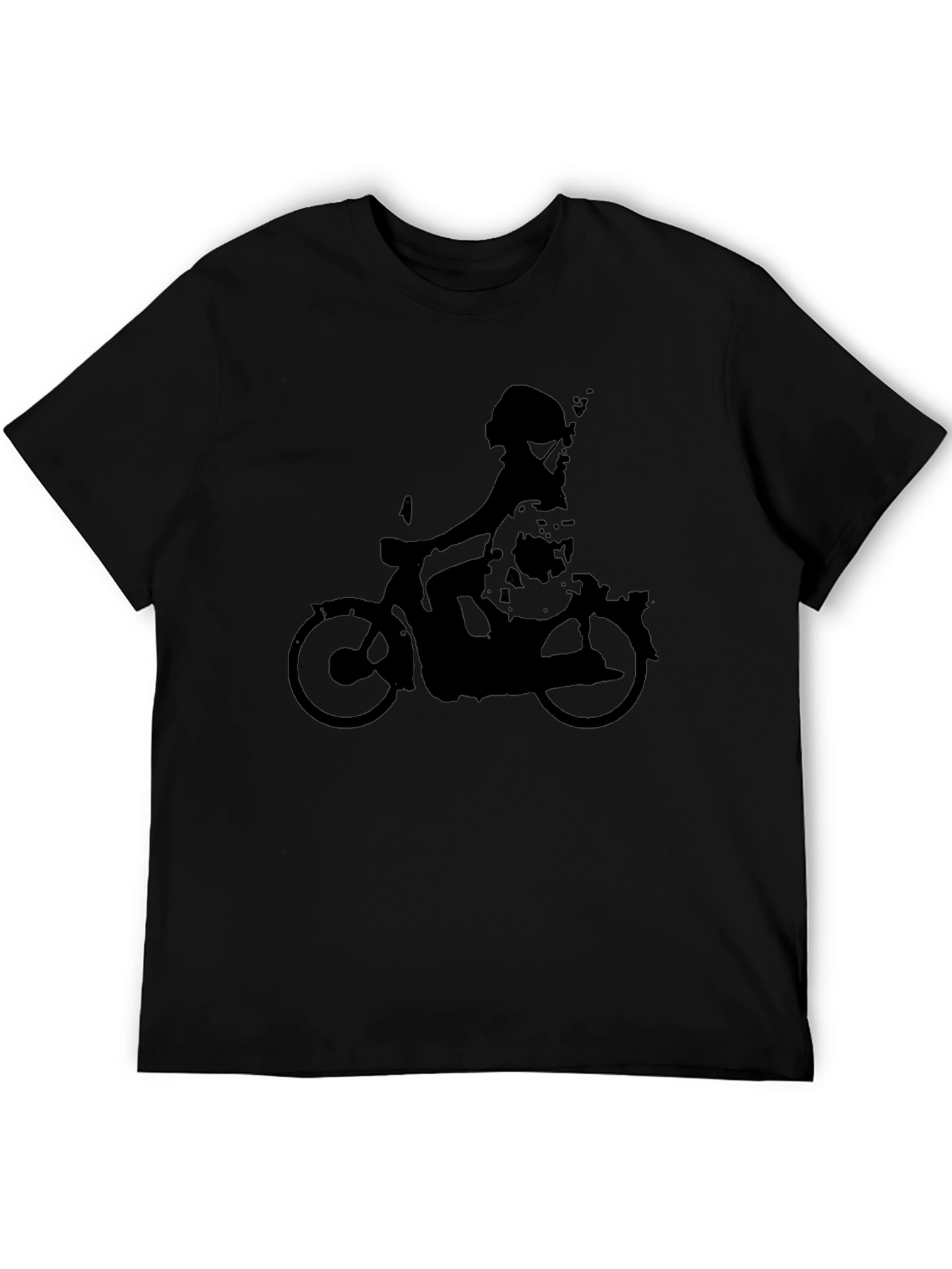 Cool Retro Scooter Graphic Black T-Shirt