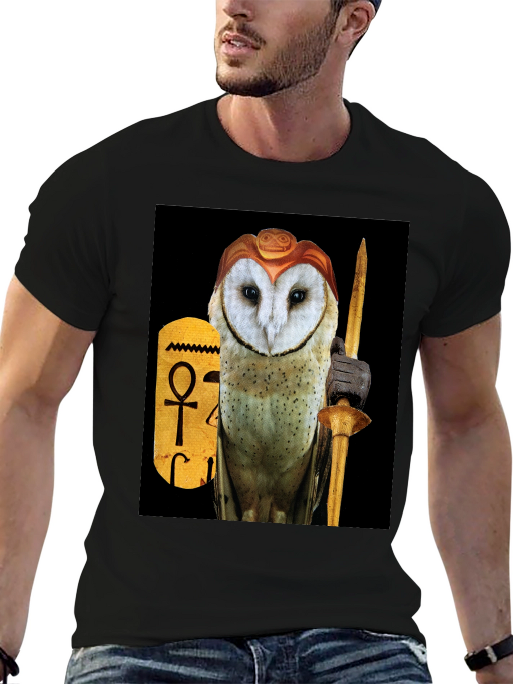 Egyptian Owl Graphic T-Shirt