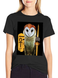 Egyptian Owl Graphic T-Shirt