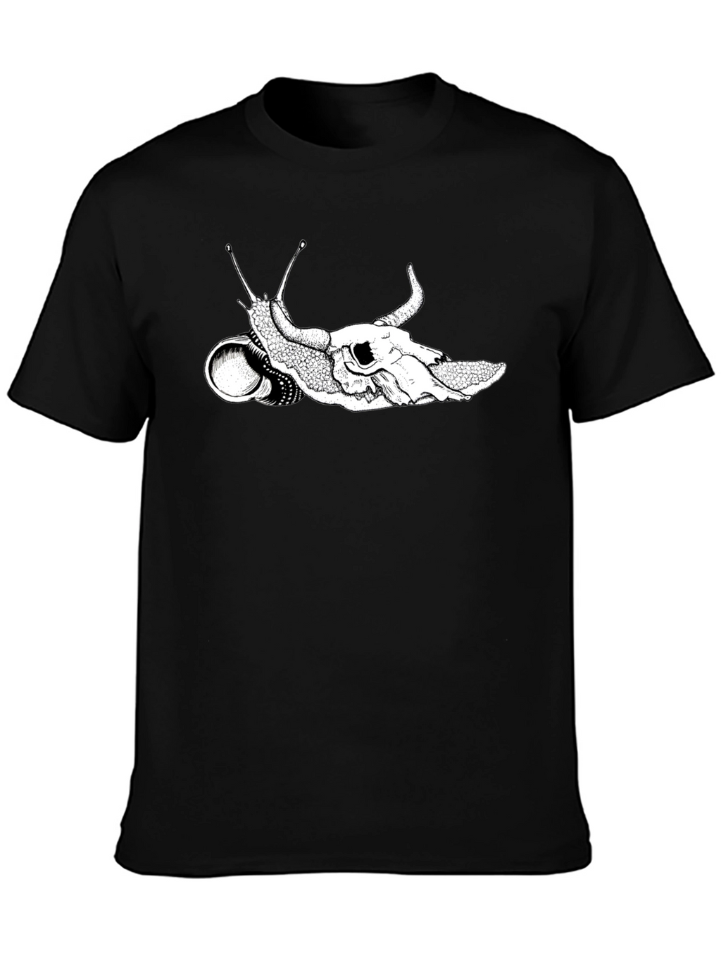 Skull Snail Graphic Tee - Unique Black T-Shirt