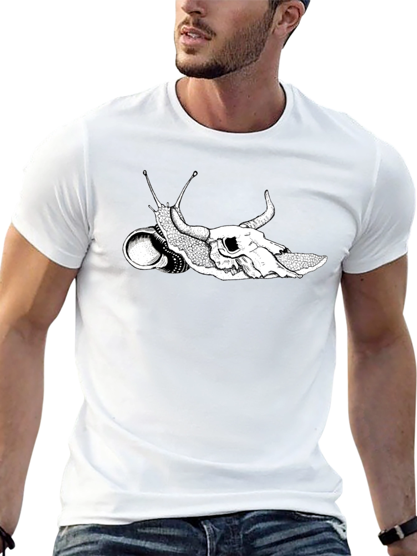 Skull Snail Graphic Tee - Unique Black T-Shirt
