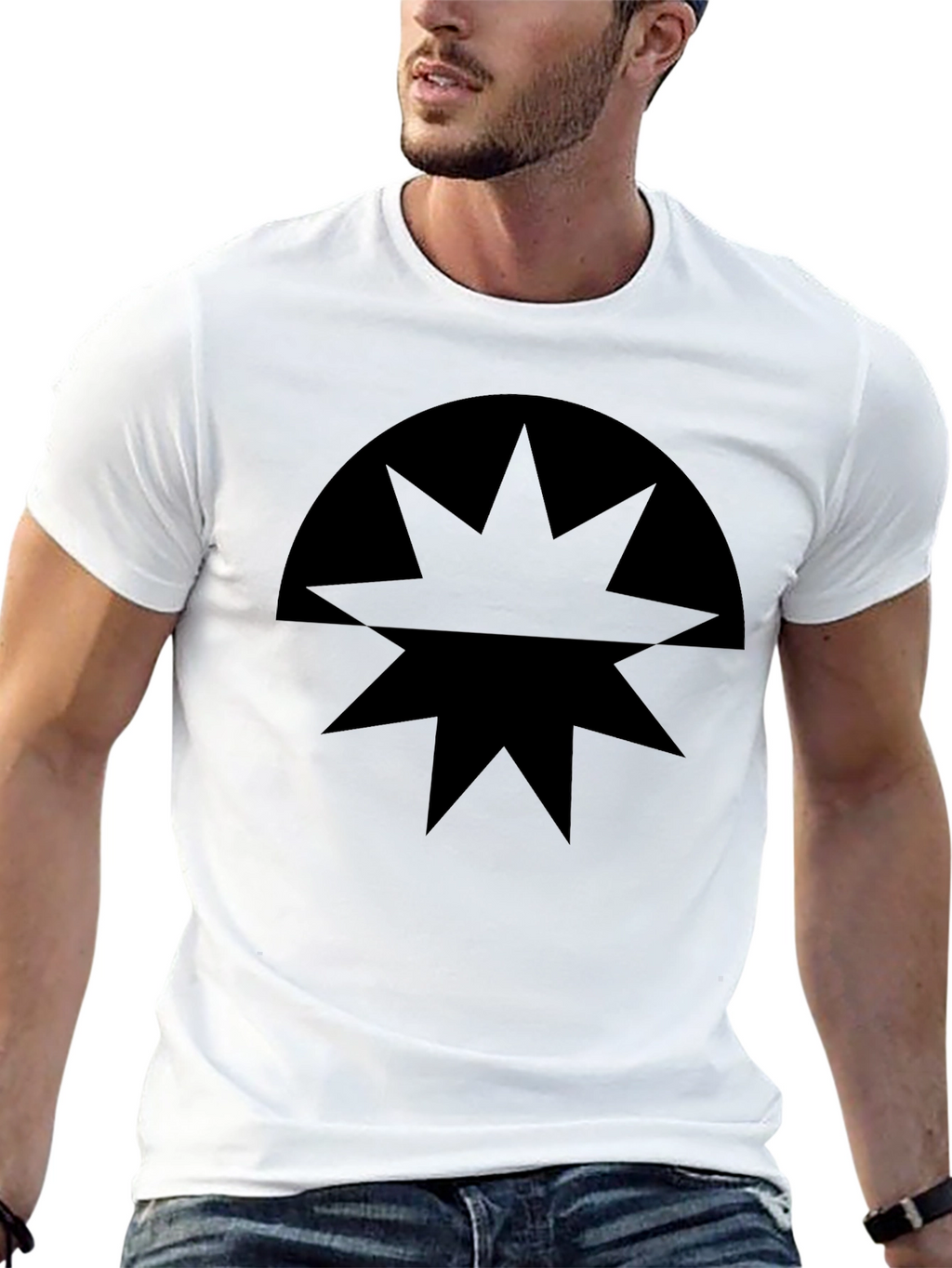 Black Starburst Graphic T-Shirt