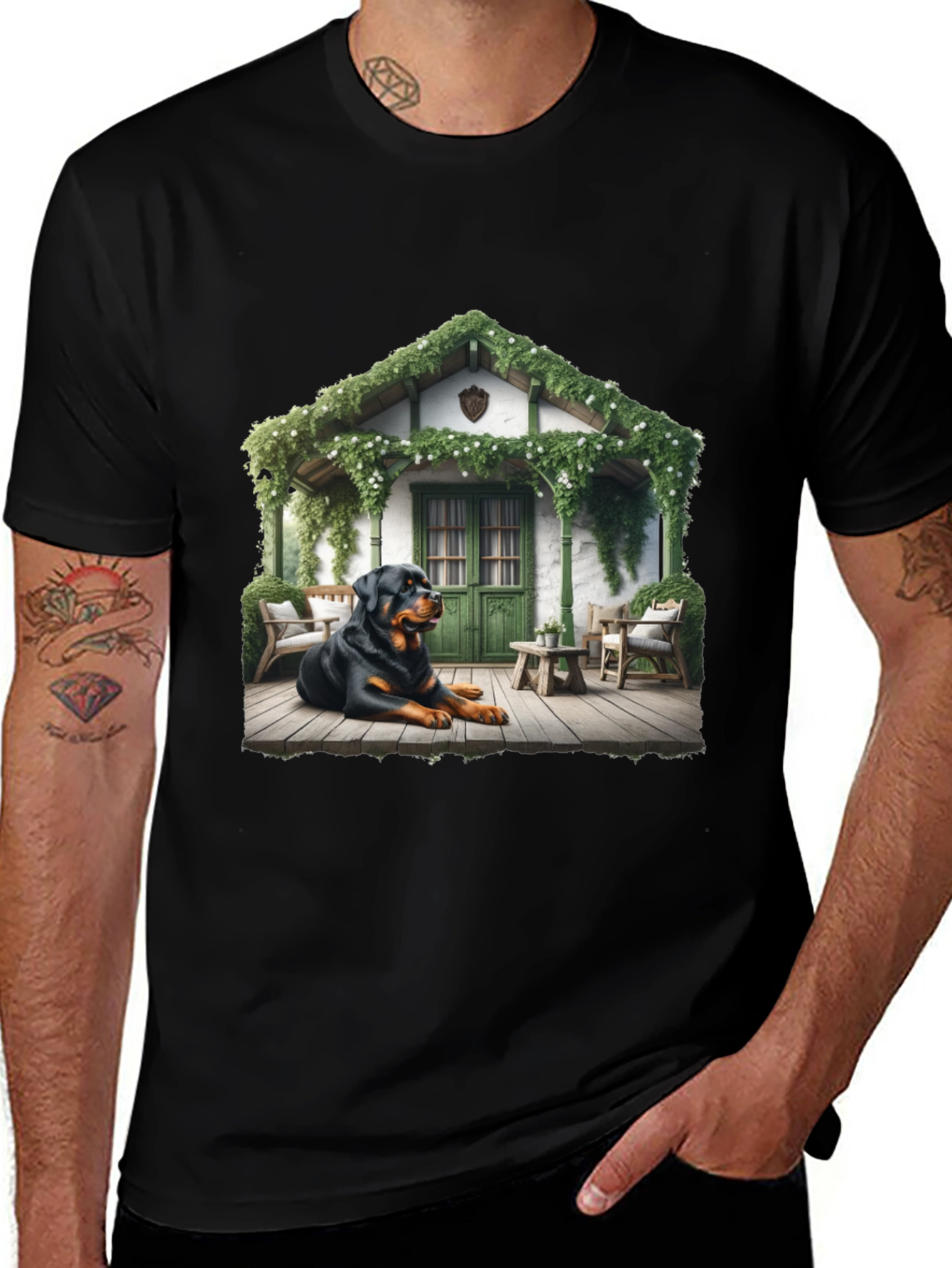 Rottweiler Dog Cottage T-Shirt