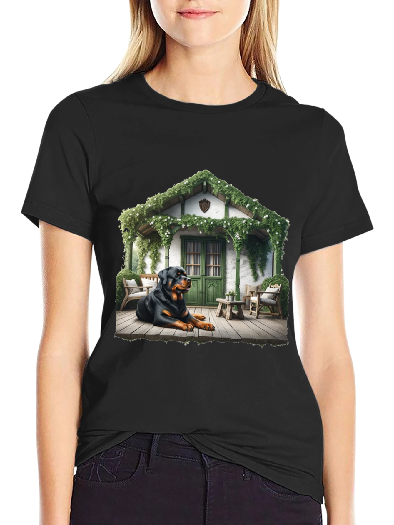 Rottweiler Dog Cottage T-Shirt