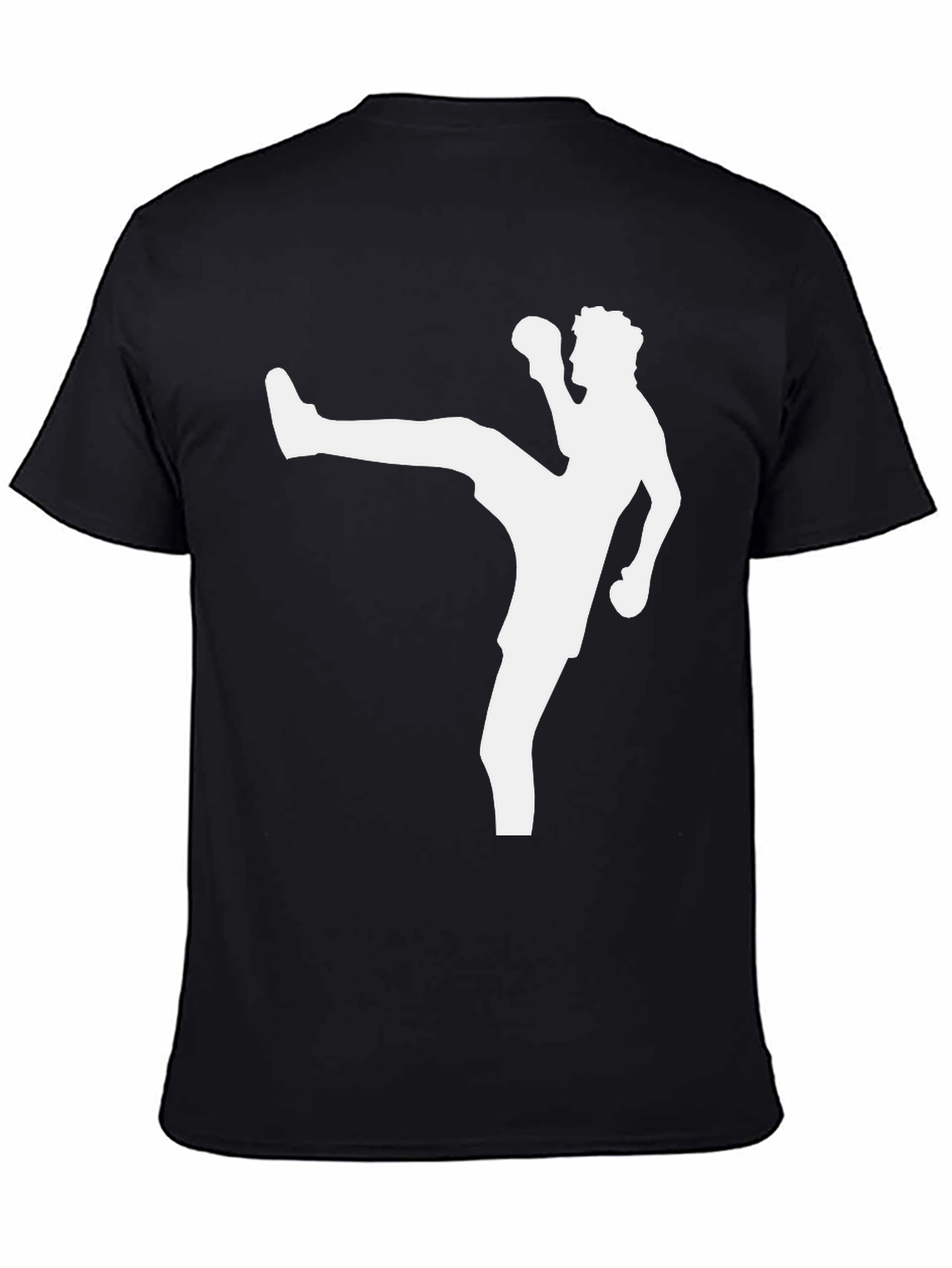 Kickboxing Silhouette Graphic Tee - Black Cotton