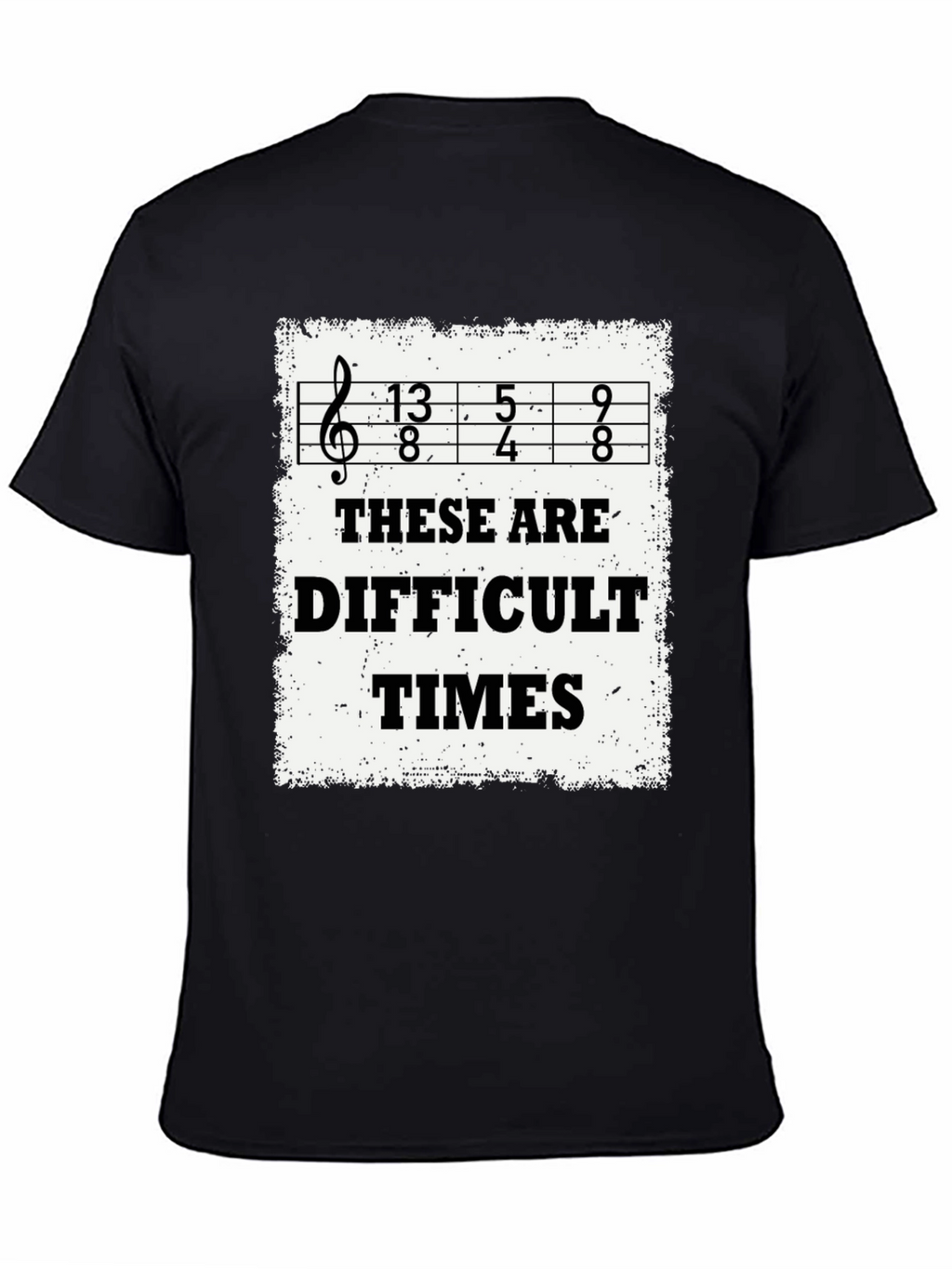 Difficult Times Ukulele T-Shirt - Black Cotton Tee