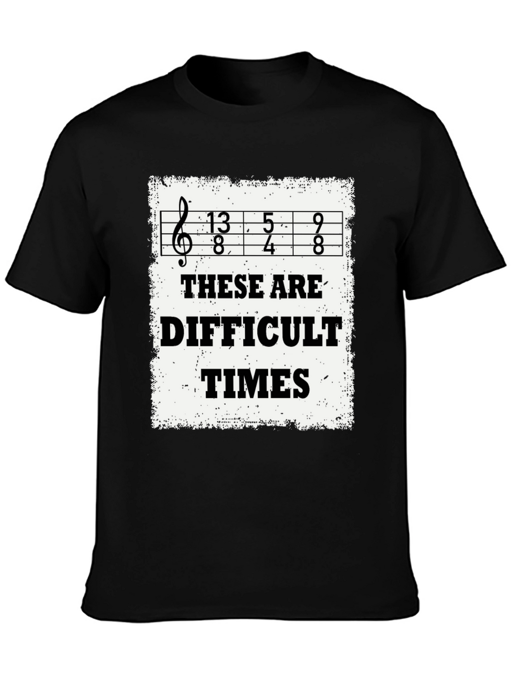 Difficult Times Ukulele T-Shirt - Black Cotton Tee