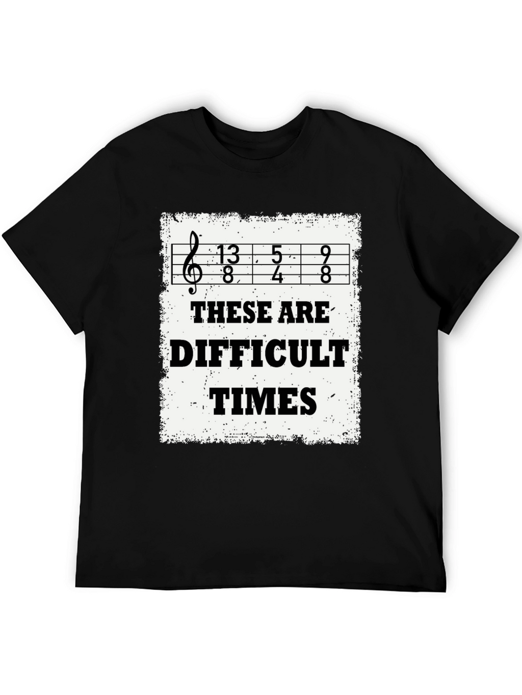 Difficult Times Ukulele T-Shirt - Black Cotton Tee