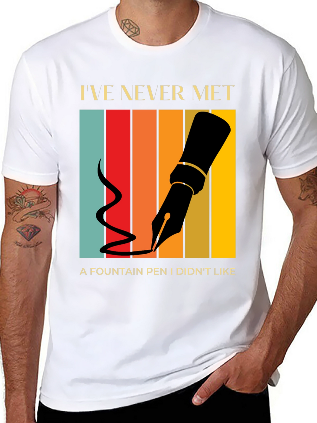 Fountain Pen Lover T-Shirt Retro Design
