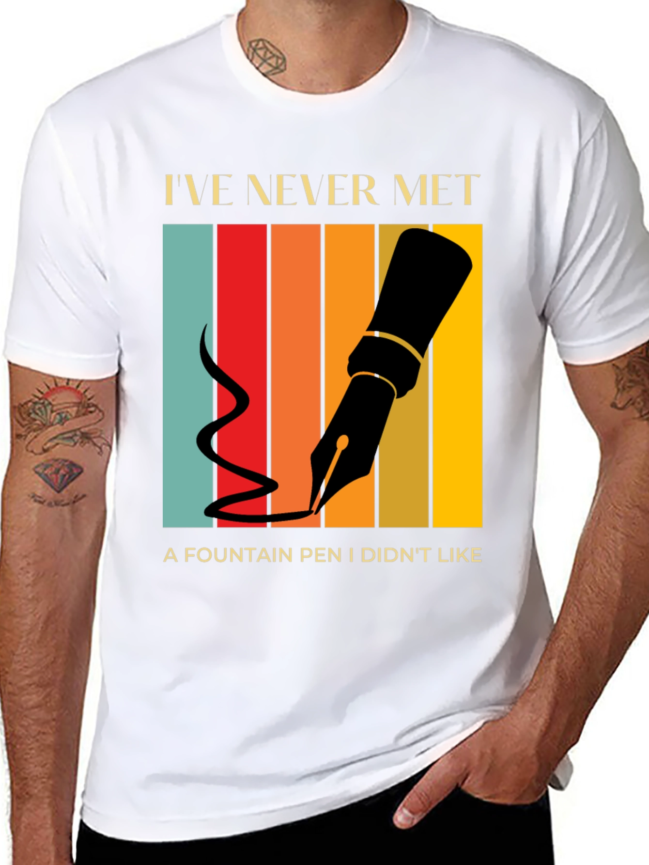 Fountain Pen Lover T-Shirt Retro Design