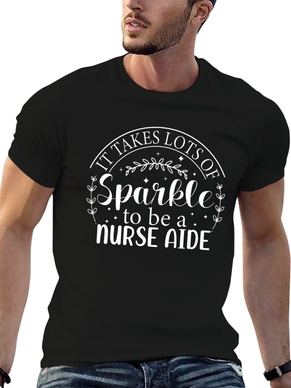 Sparkle Nurse Aide T-Shirt - Black