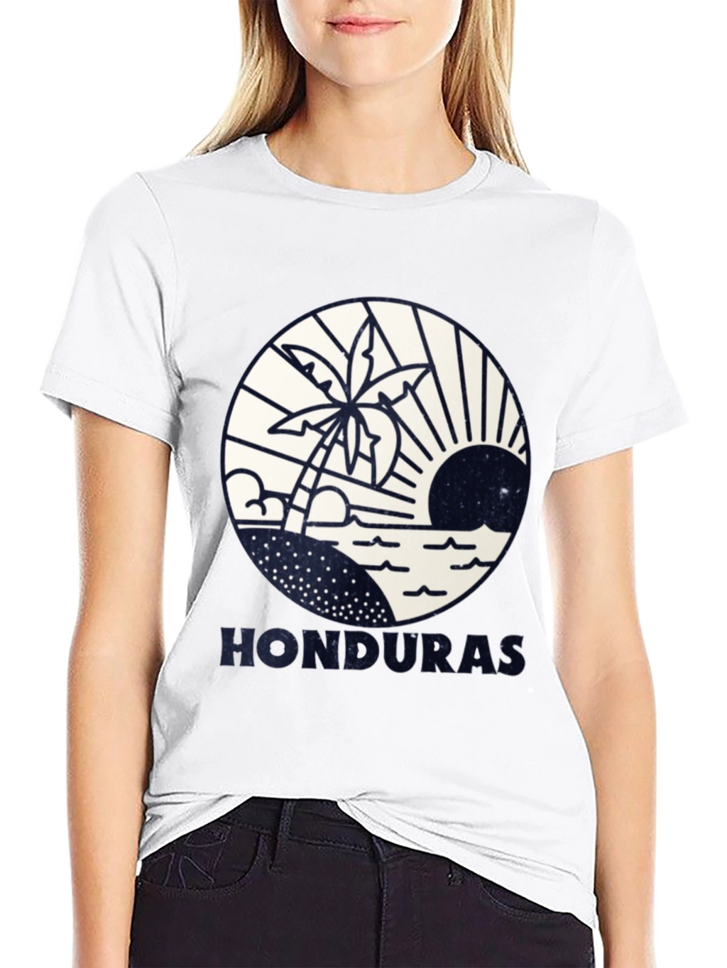 Honduras Beach Scene Graphic Tee - Island Vacation Shirt