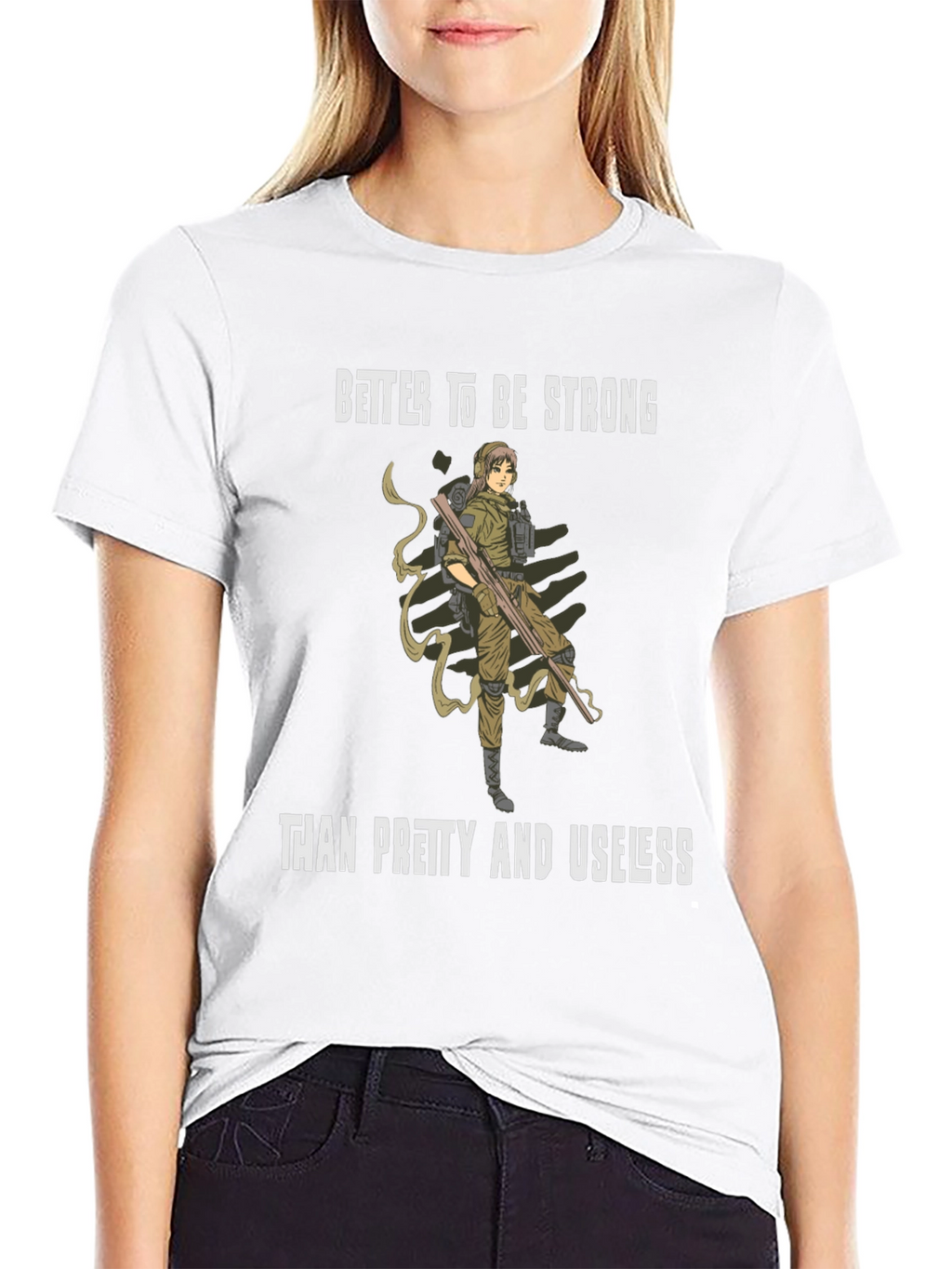 Strong Woman Graphic Tee - Black