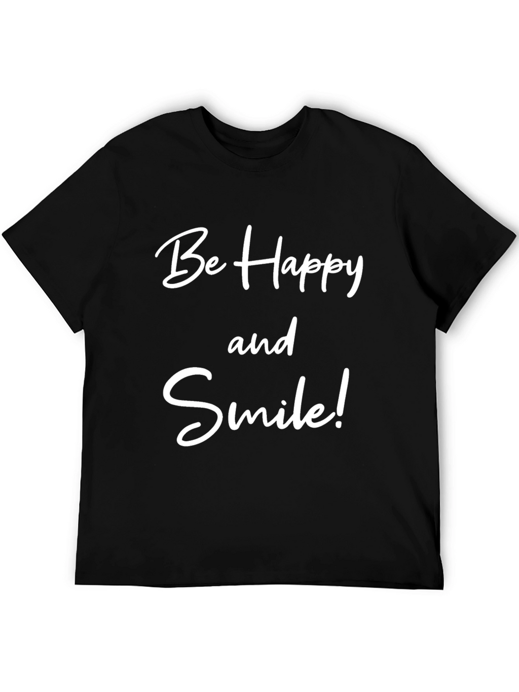 Be Happy and Smile Black T-Shirt