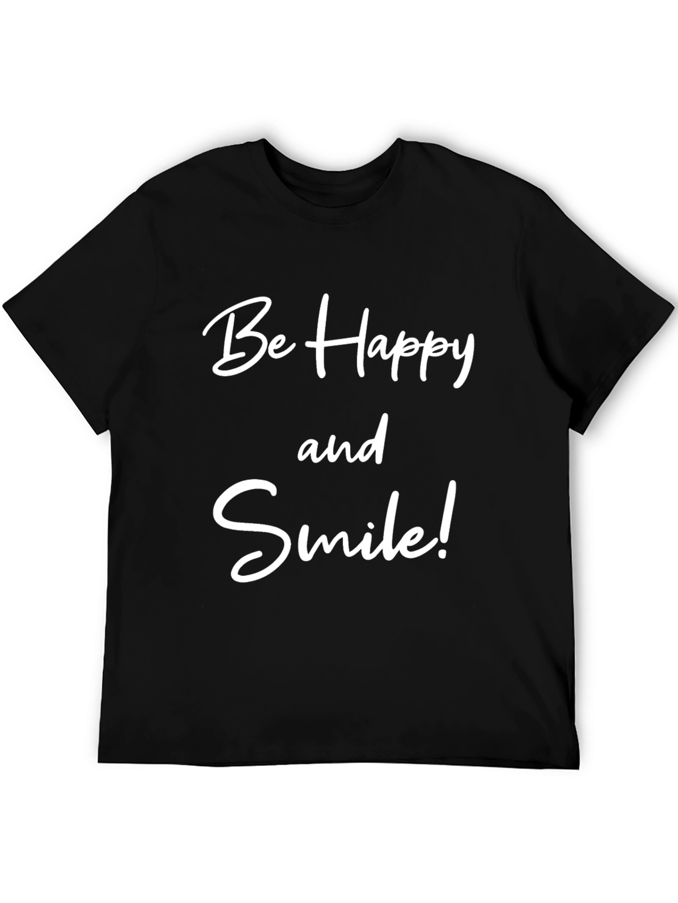 Be Happy and Smile Black T-Shirt
