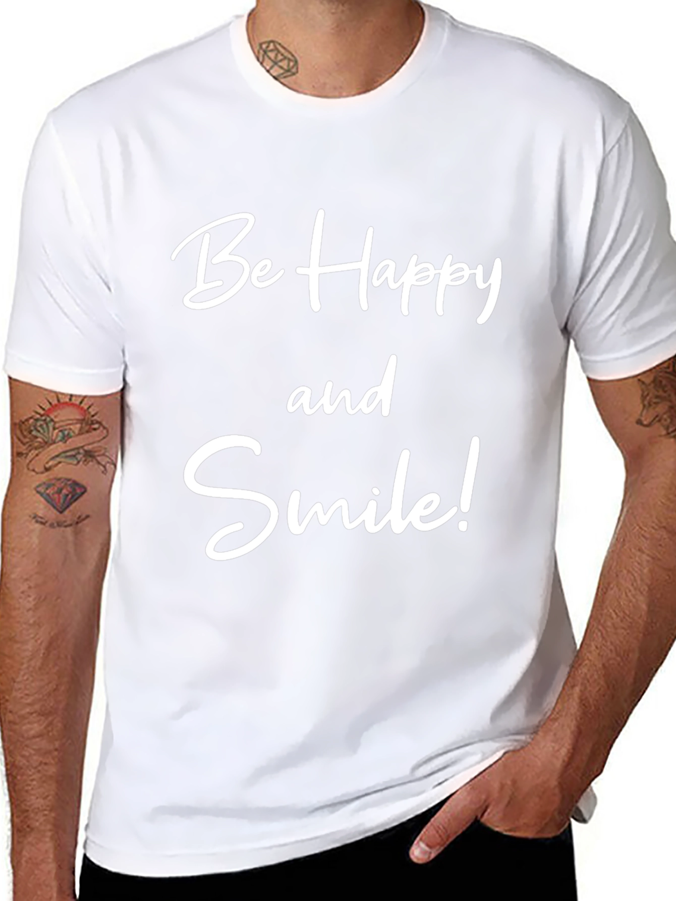Be Happy and Smile Black T-Shirt